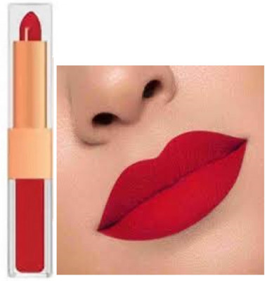 Luipui red matte 2 in 1 lipstick long lasting waterproof lipstick pack of 1(RED, 6 g)