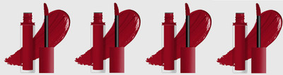 Luipui Premium Air Matte Color Bliss Liquid Lipstick / Lightweight,Waterproof (Sets 4(RED, 24 ml)