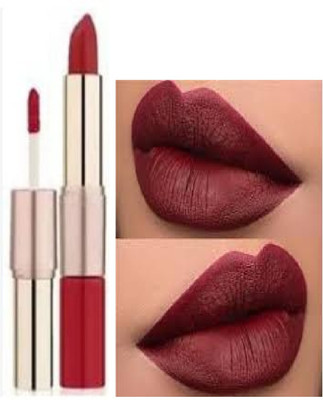 Luipui 2 in 1 matte look lipstick pack of 1 awesome(maroon, 6 g)