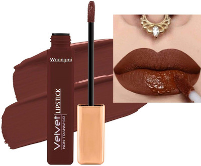 WOONGMI Non Transfer Waterproof Longlast Matte Liquid Lipstick(Mocha Brown, 5 ml)