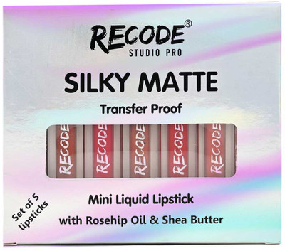 recode Set of 5 Silky Matte Mini Liquid Lipsticks - 6.25 ml (1.25ml x 5)(multicolor, 6.25 ml)