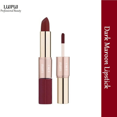Luipui Matte 2 in 1 Lipstick Liquid Lipstick/ Long Stay, Waterproof(DARK MAROON, 6 g)