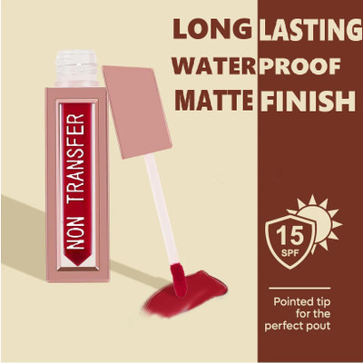 AEPRUY Non Transfer Waterproof Longlast Matte Red Liquid Lipstick(dark red, 4 ml)