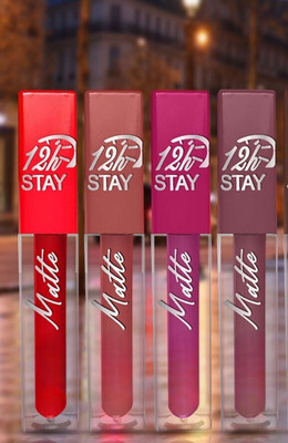 Hezruck Set of 4 Red Mini Matte Lipsticks for the Modern Woman(Multicolour, 16 ml)