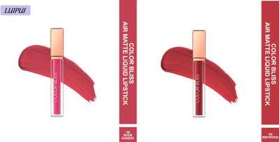 Luipui Premium Air Matte Color Bliss Liquid Lipstick / Lightweight,Waterproof (Sets 2)(Rose Sunday, Mehroon, 12 ml)