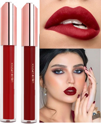ADJD Transfer Proof Kiss proof Matte Liquid Lipstick Red & Dark red(MULTI COLOUR, 6 ml)
