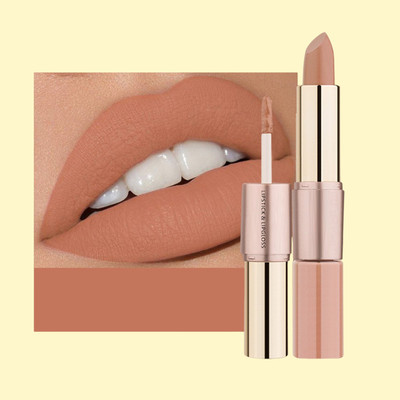 DYSOKAYO FULL Matte Finish 2-in-1 Duo Liquid Lipstick(Peach, 8 g)