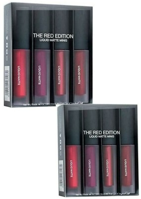 MR. HUDA Professional Quality 4-in-1 Red Edition Lipsticks Matte & Waterproof(Multicolor, 16 ml)