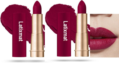 Latixmat Combo Full Coverage Lipstick Transferproof Highly Ruby Pigemented Lipstick(Ruby, 7 g)