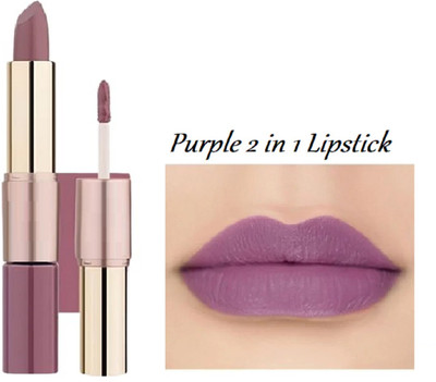 Luipui Premium New matte 2 in 1 Liquid Lipstick / Waterproof, Non-Transfer(Purple, 6 ml)
