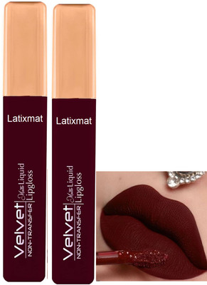 Latixmat Combo Velvet Non Transfer Mate Liquid lipstick Pigmented Lips Winemaroon(Winemaroon, 10 ml)
