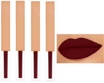 Luipui Lipstick Color One Swipe Pigmentation , long lasting 4 PACK(Dark Maroon, 28 ml)