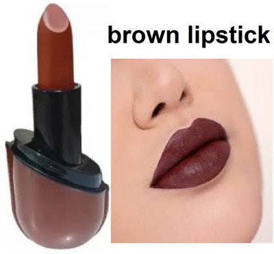 Luipui dark brown matte look lipstick pack of 1 waterproof(brown, 6 g)