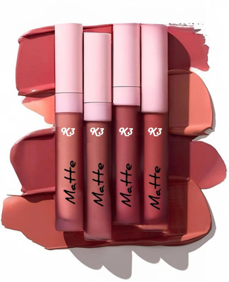 K3NTERPRISES Sensational Nude Beauty Lip Shades: 4 Classic Matte Lipstick Favorites(Brown Nude, Mauve Nude, Tan Nude, Nude Pink, 20 ml)