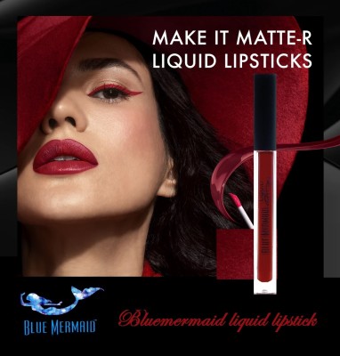 BLUEMERMAID Best Red Liquid Matte Lipstick, Long Lasting Lipstick(RED, 6 ml)