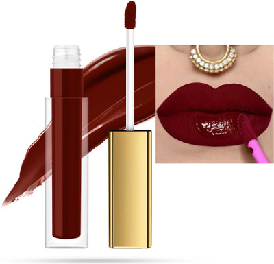 GABBU Smudge Proof Long lasting Sensational Liquid Matte Lipstick(Maroon 117, 4 ml)