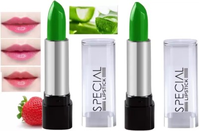 HUZURLU Moisture Aloe Vera Natural Changing Color Long-Lasting Green Lipstick(Green, 6 g)