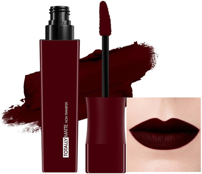 AEPRUY Liquid Matte Waterproof Dark Maroon Lipstick(Deep Maroon, 7.5 ml)