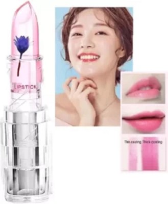 Wiffy Crystal Jelly Flower Lipstick-Moisturizer Clear Lip Gloss Balm,(PINK, 18 ml)