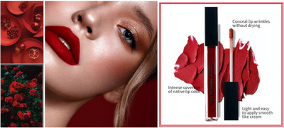 BLUEMERMAID TRANSFER PROOF BEST RED LIQUID LIPSTICK FOR GIRLS(ROSE RED, 6 ml)
