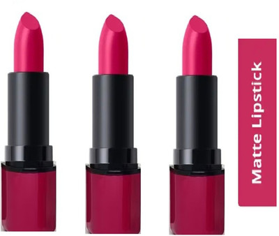 Luipui Trending Matte pink waterproof Lipstick pack of 3(PINK, 18 g)