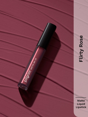 Pilgrim Matte Me Up! All Day Rich Colour Non-Drying And Transfer Proof Liquid Lipstick(Flirty Rose 08, 3 ml)