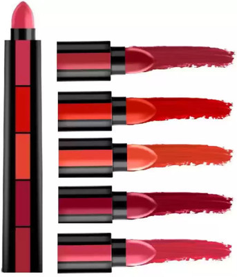 Jiwoo 5 in 1 matte waterproof lisptick for women(maroon, 6 ml)