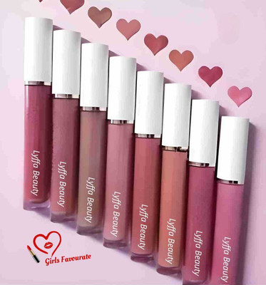 LYFFA beauty Liquid Matte Long Lasting True Matte Lipsticks Pack of 8(Multicolor, 27 ml)