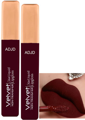 ADJD Combo Non Transfer Liquid Lipstick Non-Drying Transfer-proof Rich Berry velvet(Rich Berry, 10 ml)