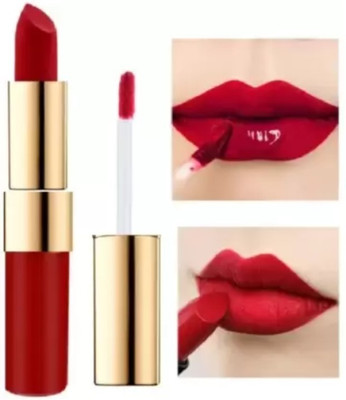 DARVING Matte finish liquid 2 in 1 red lipstick water proof & long lasting(RED, 8 ml)