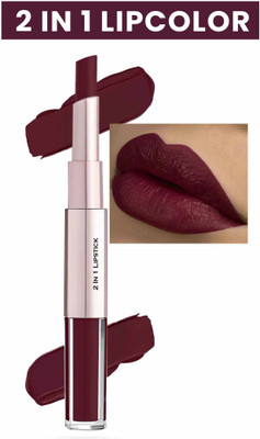 manasona WINE 2 IN 1 LONG LASTING WATERPROOF MATTE FINISH LIPSTICK(WINE, 7 g)
