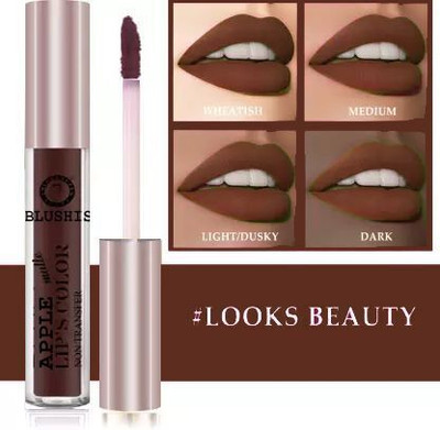 BLUSHIS Apple Matte Lip Colour Non Transfer Liquid Matte Lipstick Set of 1 pc(Warm Brown, 6 ml)