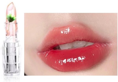 GFSU - GO FOR SOMETHING UNIQUE Crystal Jelly Flower Lipstick - Moisturizer Clear Lip(Pink, 3.6 g)