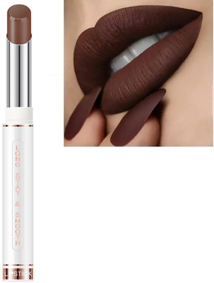HUZURLU Non-Tranfer Matte Lipstick, Smooth & Waterproof brown(dark coffee, 3.8 g)