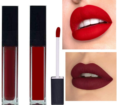 GFSU - GO FOR SOMETHING UNIQUE Non Transfer Professionally Longlasting Liquid Lipstick Combo Set Of 2 pc(RED, MAROON, 12 ml)