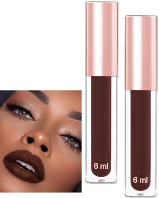 ADJD Combo Transfer-proof Liquid Matte Lipstick Long-Lasting & Non-Drying Dark brown(Dark brown, 12 ml)