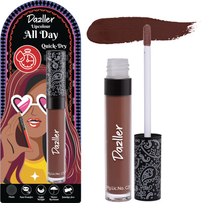 Dazller All Day Lipcolour, Ultra Intense Matte,Smudge-Proof, Lightweight,Up to 8Hrs Stay(QDLC035 - Sombra, 6 g)
