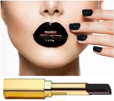 NADJA BEST QUALITY BLACK LIPSTICK LONG WEARING(black, 3.6 g)