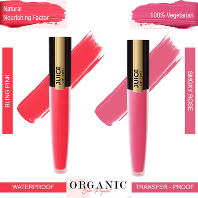 Juice Matte Lip Tint Combo L21 Shade No.: M-03, M-10(BLING PINK M-03, SMOKY ROSE M-10, 8 ml)