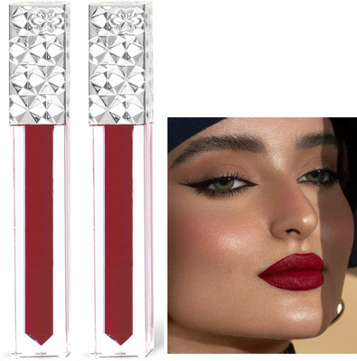 ADJD Combo Non Transfer Smudge Proof Longlasting liquid Matte Lipstick Dark red(Dark red, 10 ml)