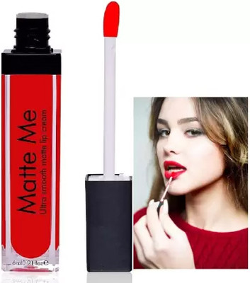 BLUSHIS Matte Liquid Lipstick Non Transfer Lip Color(Red, 6 ml)