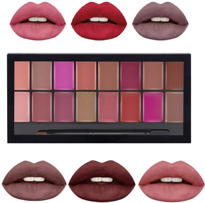 HUZURLU MULTI COLOR MATTIE & LONG LASTING CREAMY LIP CREAM PALETTE(Multi color, 36 g)