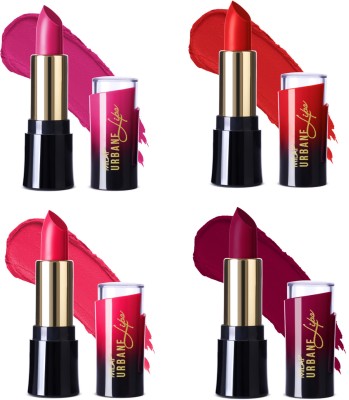 MILAP Urbane Velvet matte lipstick for Women Pack Of 4(Amuse Me, Sangria, Nectarine, Feel The Passion, 16.8 g)