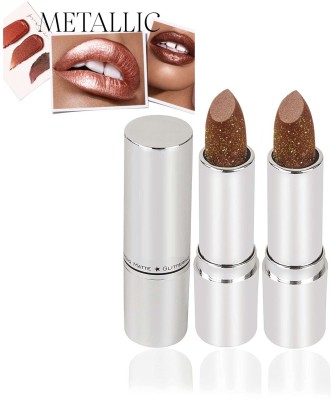 THTC Glitter Matte Lipstick Waterproof Long Lasting Combo(BROWN, 7.6 ml)