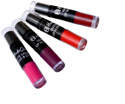 HUDAQUEEN 4 Pc 2 in 1 Lipstick Multi Function Matte Stick and Liquid for Any Look(RED, MAROON, PURPLE, PINK, 32 ml)