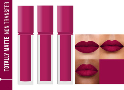 Luipui PREMIUM MATTE NON-DRYING & SMUDGE PROOF MATTE LIPSTICK PACK OF 3(MAGENTA - 17, 21 ml)