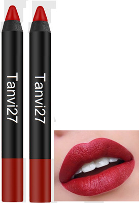 tanvi27 Combo Long Lasting Waterproof and Smooth Texture Pencil Lipstick(HOT RED, 7 g)