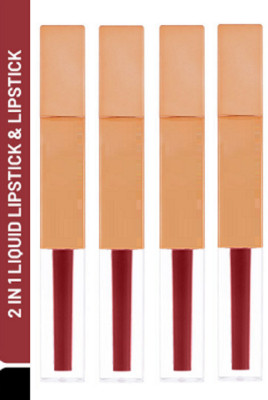 Luipui MATTE CRUSH SUPER STAY LONG LASTING, FULL COVERAGE LIPSTICK PACK OF 4(ROSE BUD CHERRY 317, 28 ml)