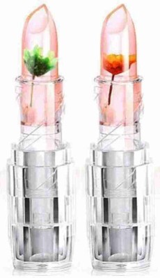 beinina Magic Jelly Flower Crayon Lip Gloss Lipstick Temprature Changing Pack Of 2 Pcs(2 Pcs Of Flower Pink Shade Crayon Lipstick, 20 ml)