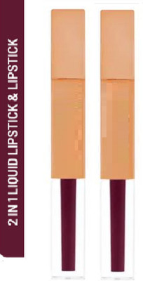 Luipui Premium New Color Matte Lipstick Lightweight, Long-lasting (Sets 2(MAROON, 12 g)